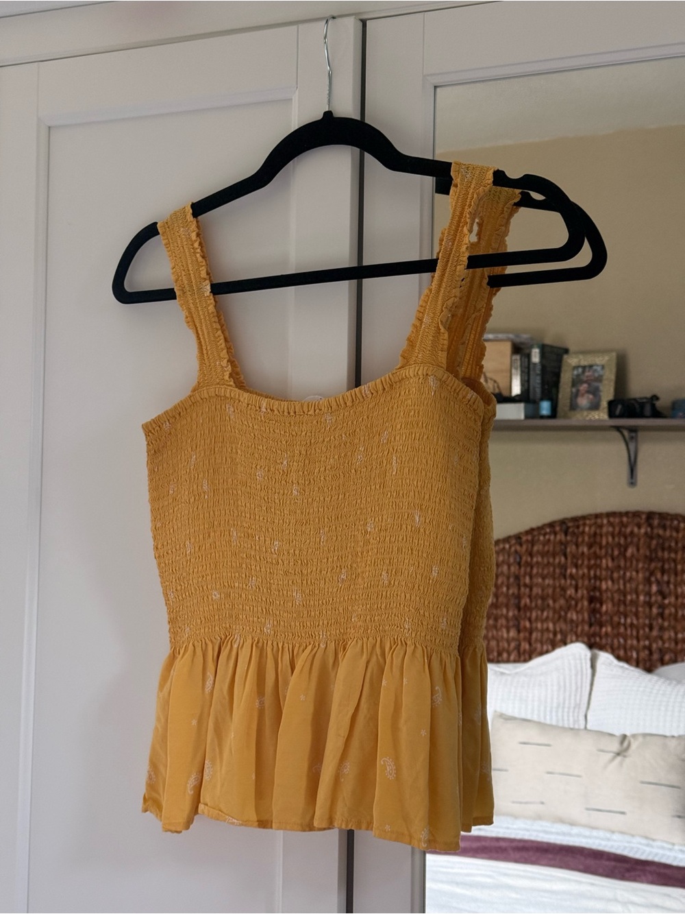 Elodie Smocked Tank Top - Yellow